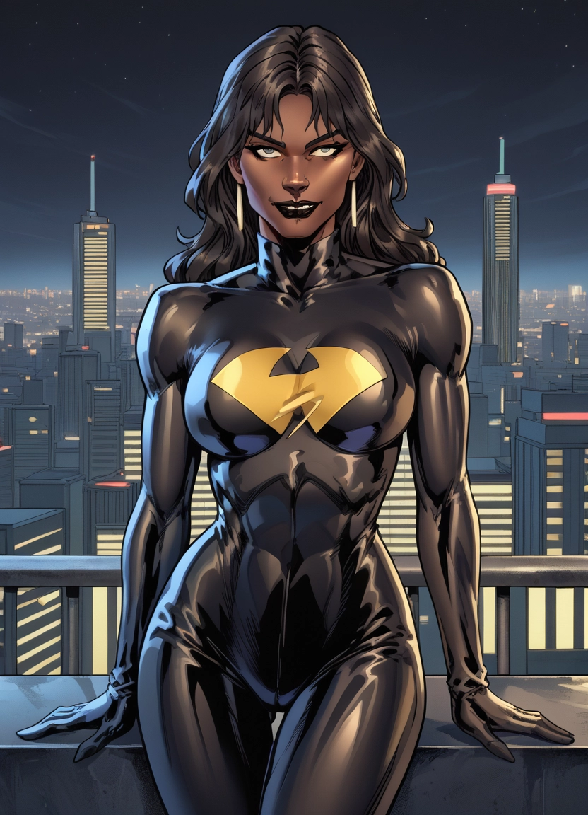 1girl, bodysuit, solo, jewelry, earrings, breasts · Yamete.gg