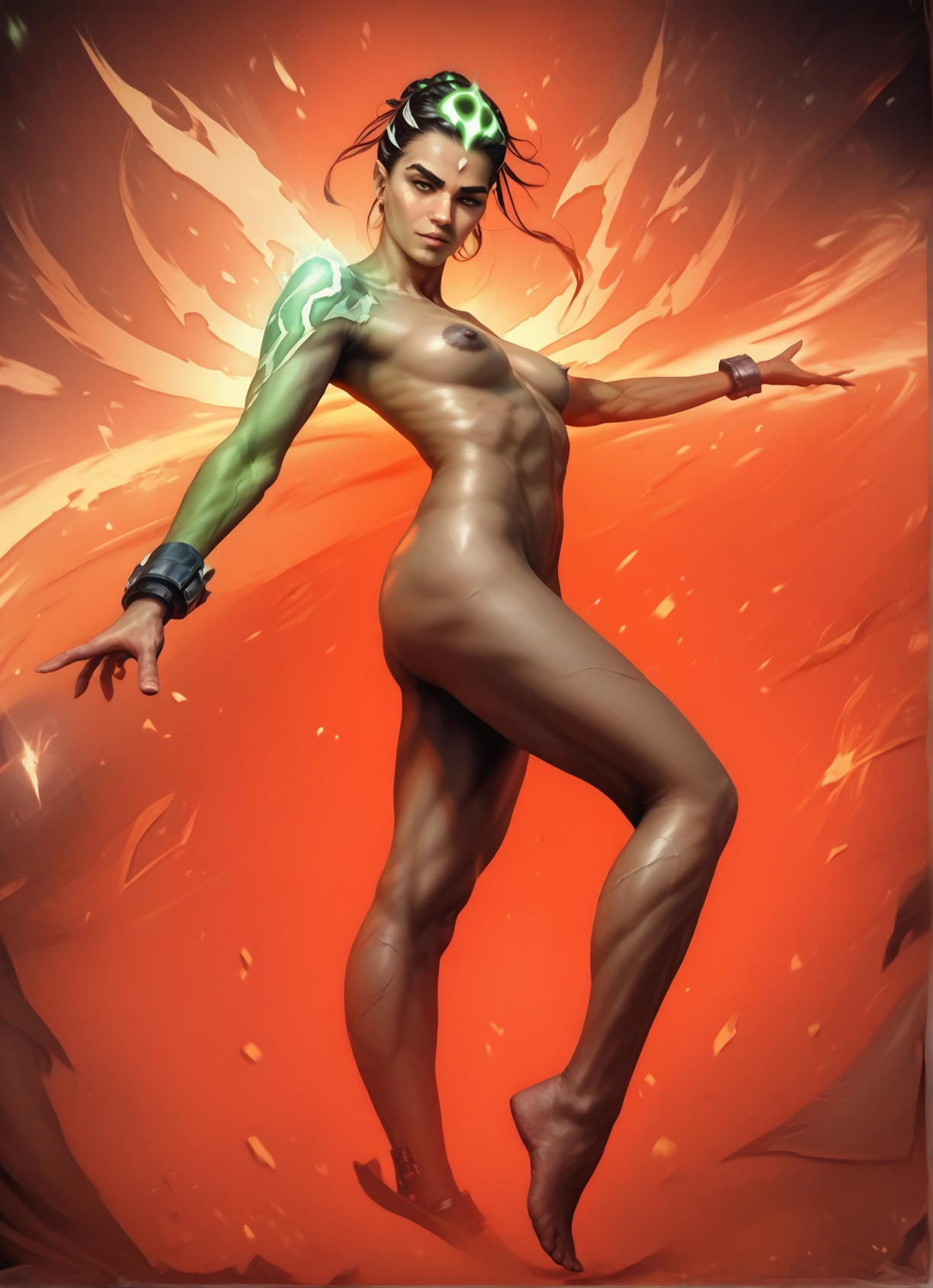1girl, solo, breasts, dark skin, jewelry, dark-skinned female · Yamete.gg