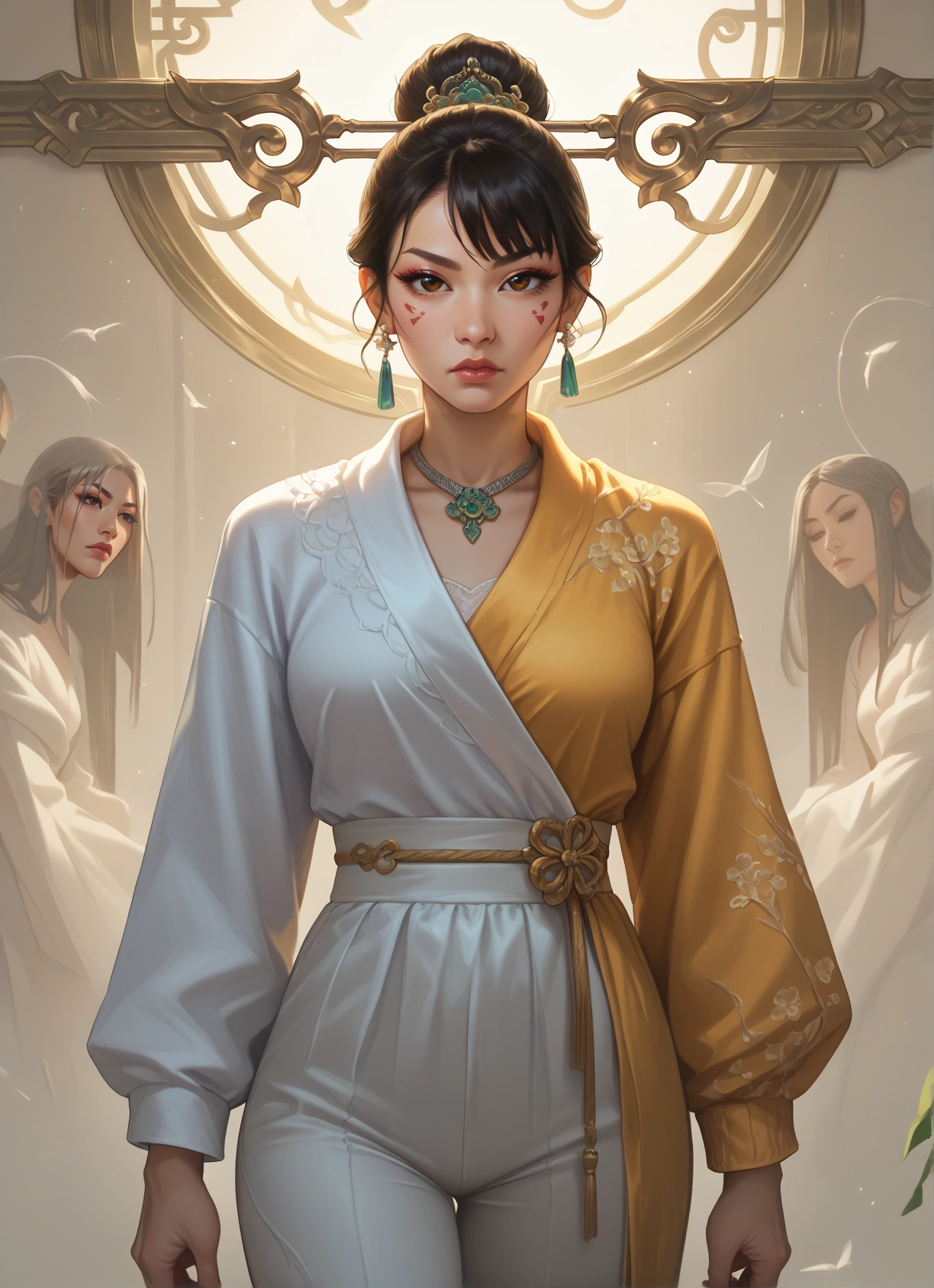 jewelry, earrings, multiple girls, 3girls, looking at viewer, long hair · Yamete.gg