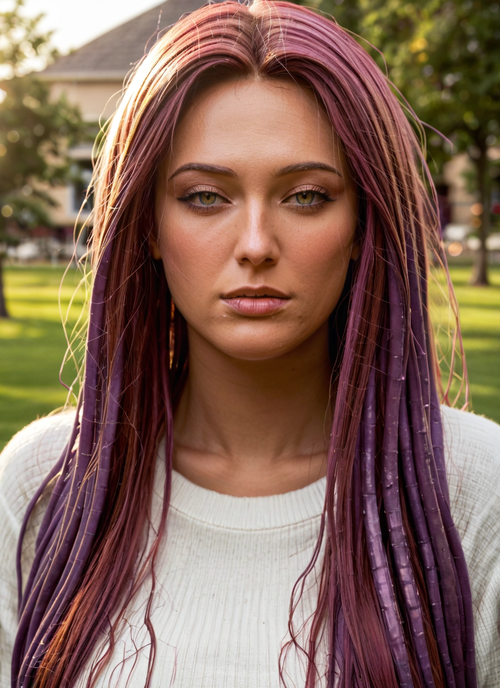 1girl, solo, long hair, sweater, realistic, pink hair · Yamete.gg