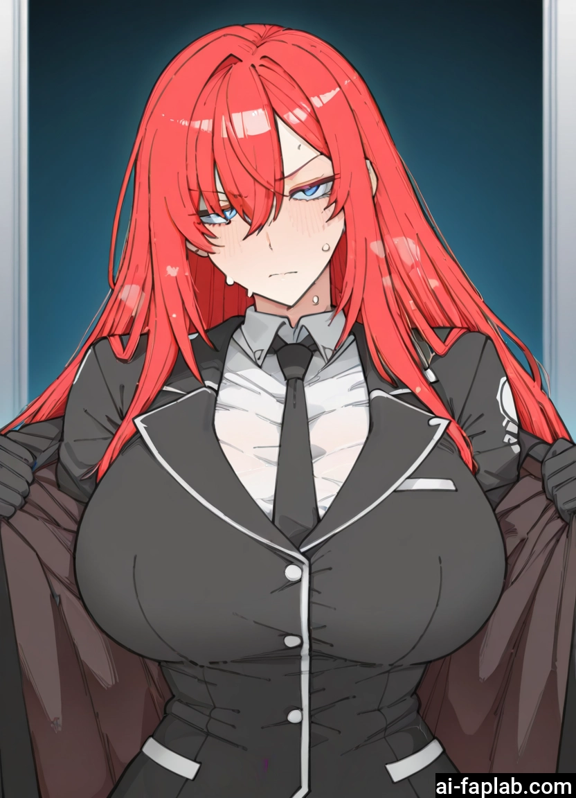 1girl, breasts, blue eyes, necktie, long hair, solo · Yamete.gg