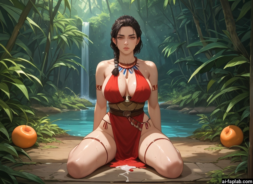 1girl, breasts, fruit, food, large breasts, braid · Yamete.gg