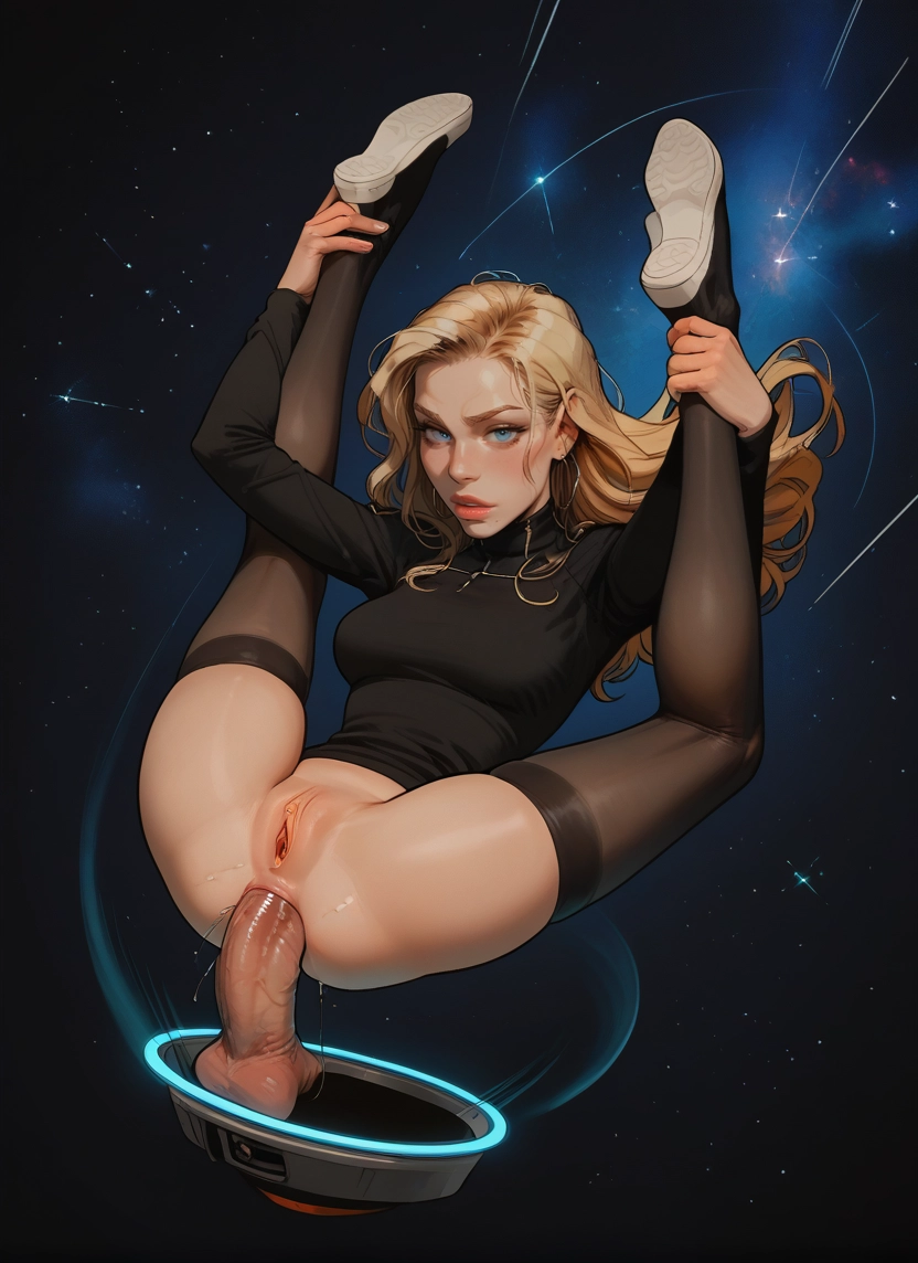 1girl, penis, blonde hair, thighhighs, anal, sex · Yamete.gg