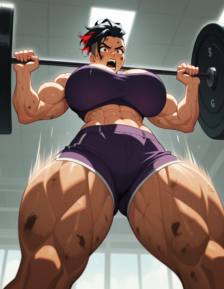 1girl, muscular female, muscular, exercise, abs, breasts · Yamete.gg