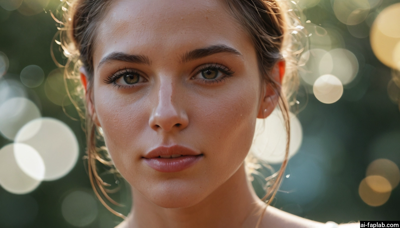 1girl, solo, looking at viewer, lips, realistic, blurry