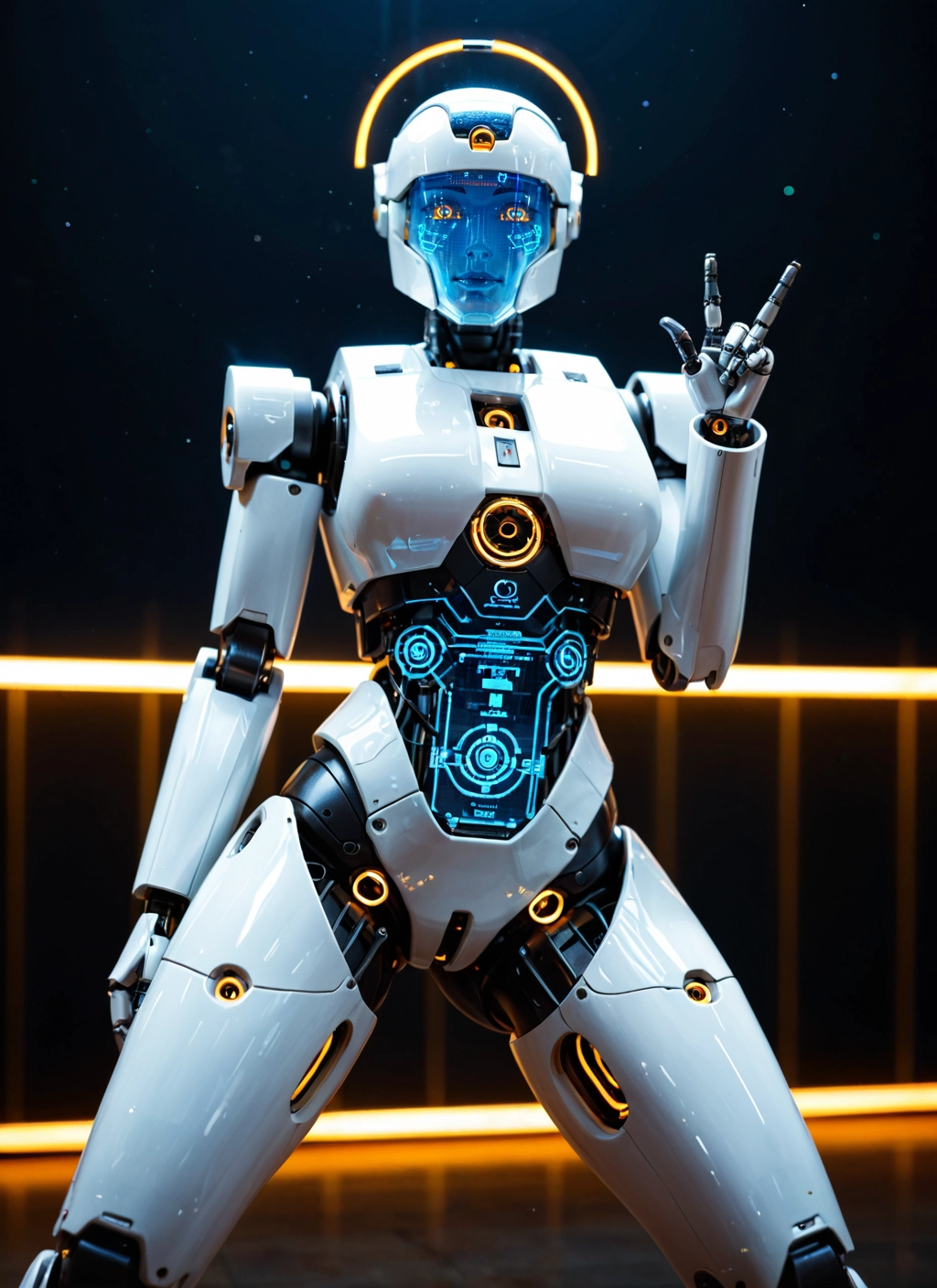 1girl, solo, halo, science fiction, humanoid robot, robot joints · Yamete.gg