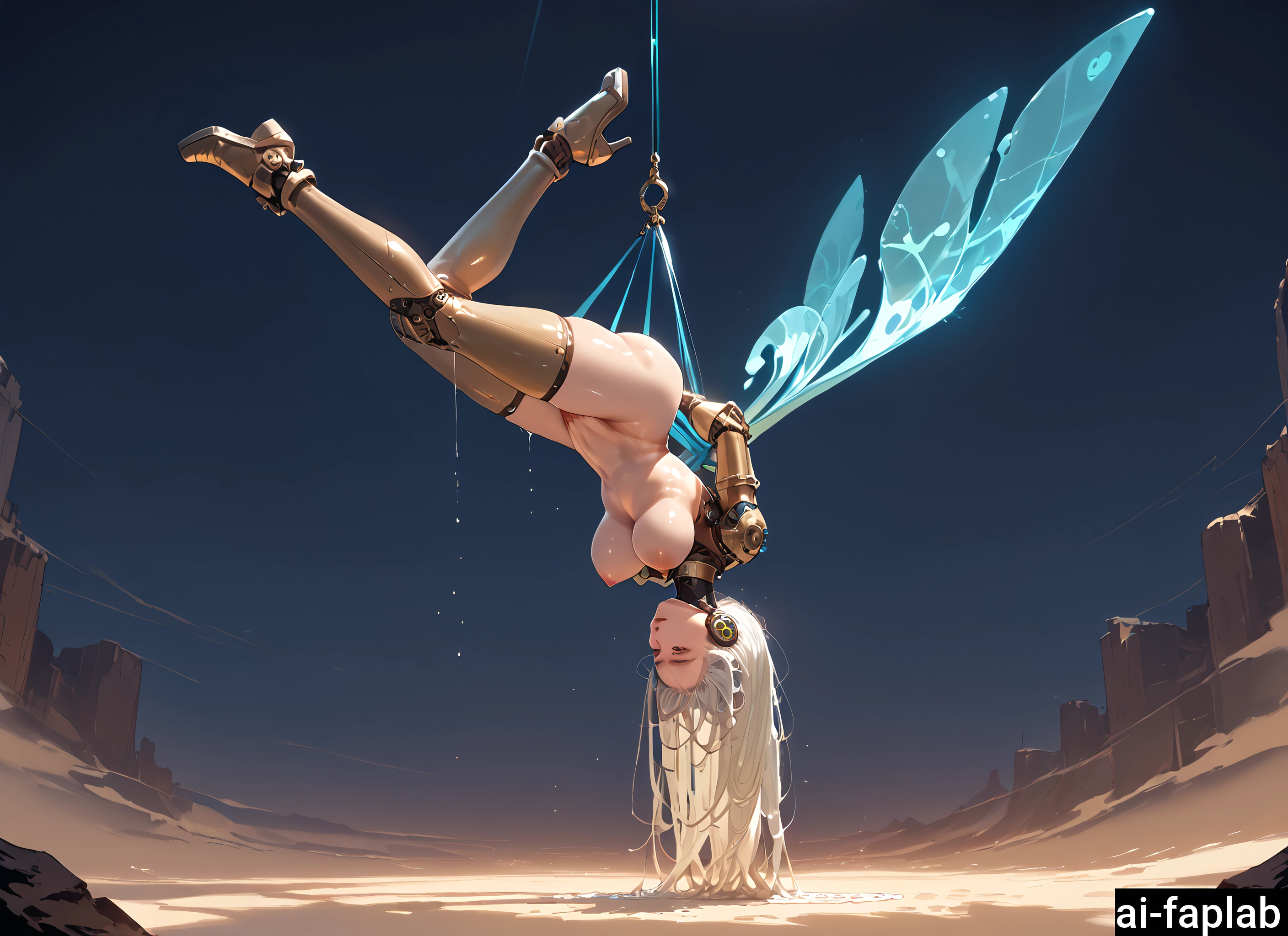 1girl, breasts, nipples, solo, thighhighs, long hair · Yamete.gg