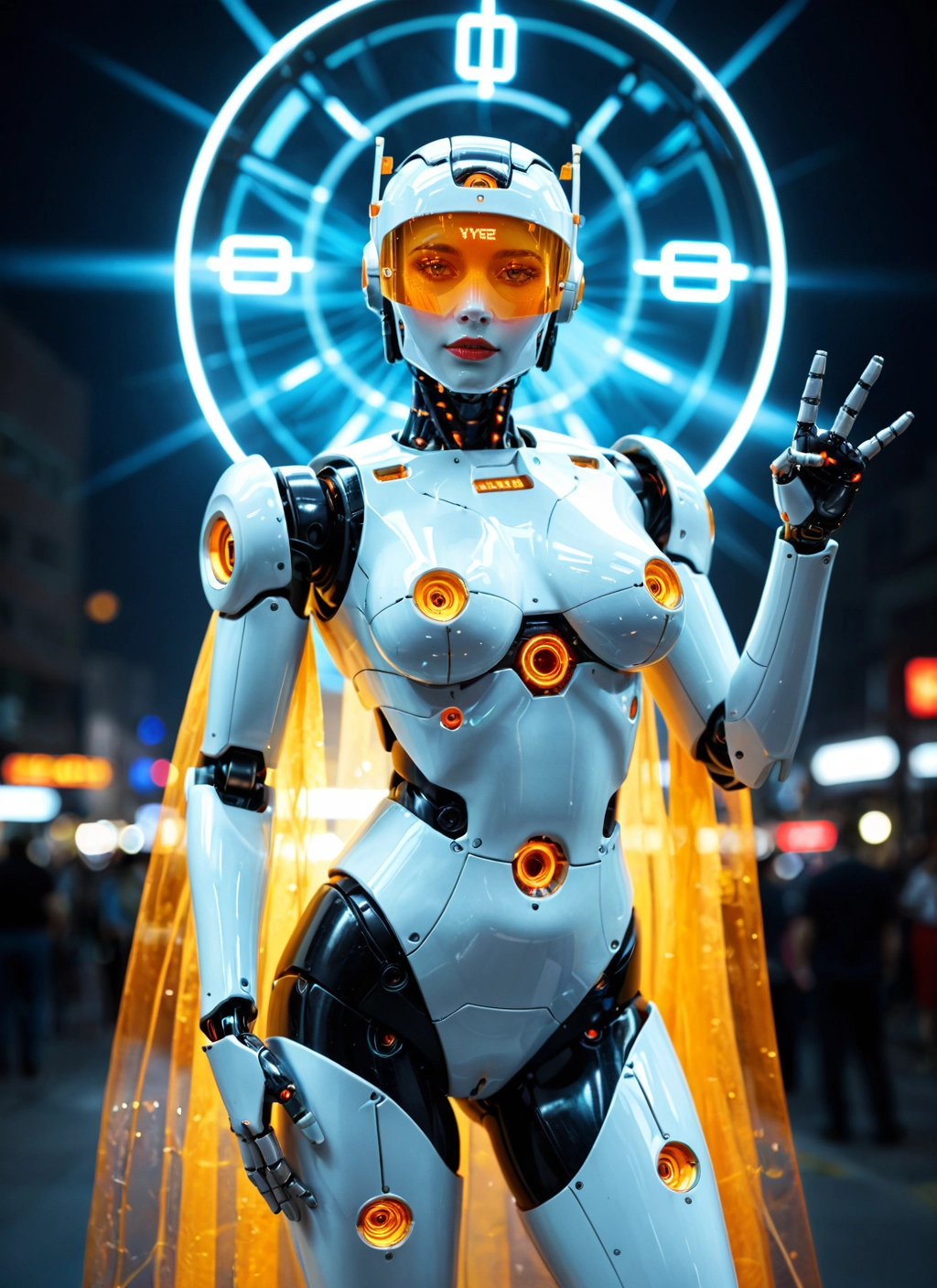 1girl, breasts, solo, visor, robot joints, medium breasts · Yamete.gg