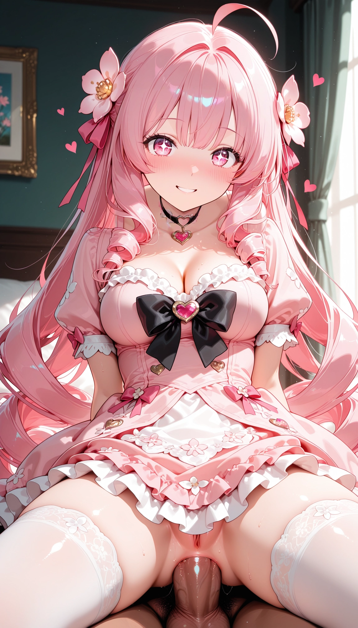 1girl, penis, breasts, hetero, sex, pink hair · Yamete.gg
