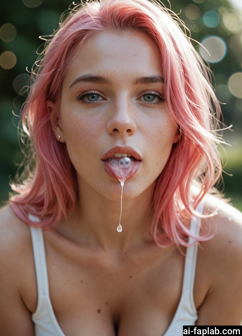 1girl, solo, pink hair, breasts, looking at viewer, cleavage