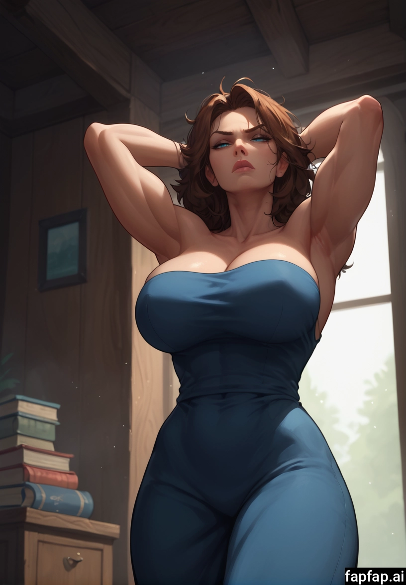 1girl, breasts, armpits, solo, brown hair, book