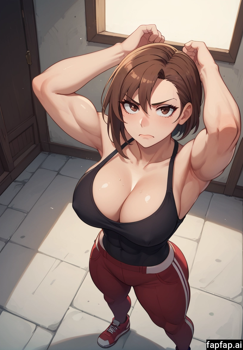 1girl, breasts, brown hair, solo, cleavage, brown eyes · Yamete.gg