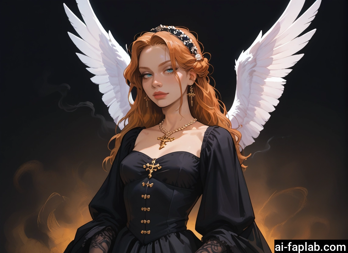 1girl, wings, solo, jewelry, blue eyes, dress · Yamete.gg