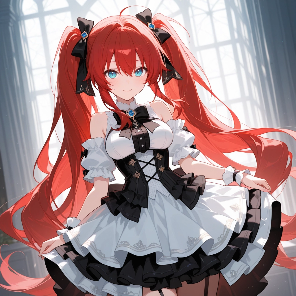1girl, solo, long hair, twintails, bow, smile · Yamete.gg
