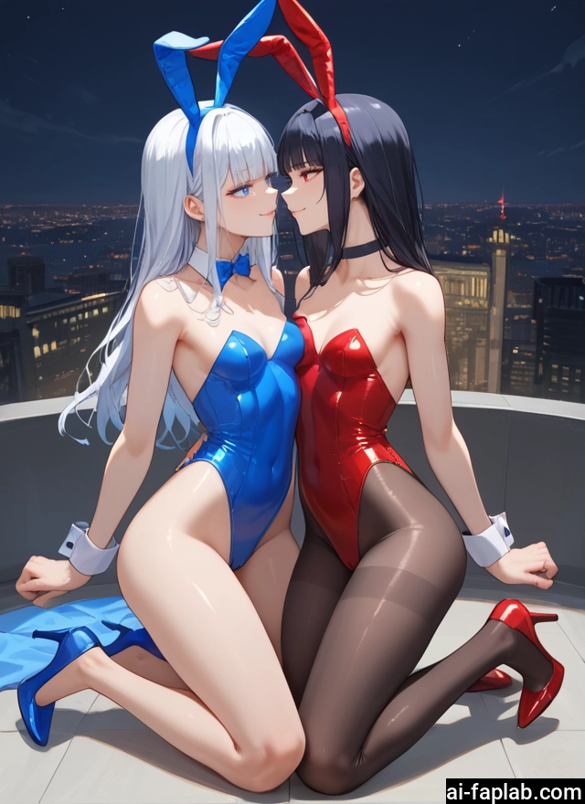multiple girls, 2girls, animal ears, pantyhose, rabbit ears, playboy bunny · Yamete.gg