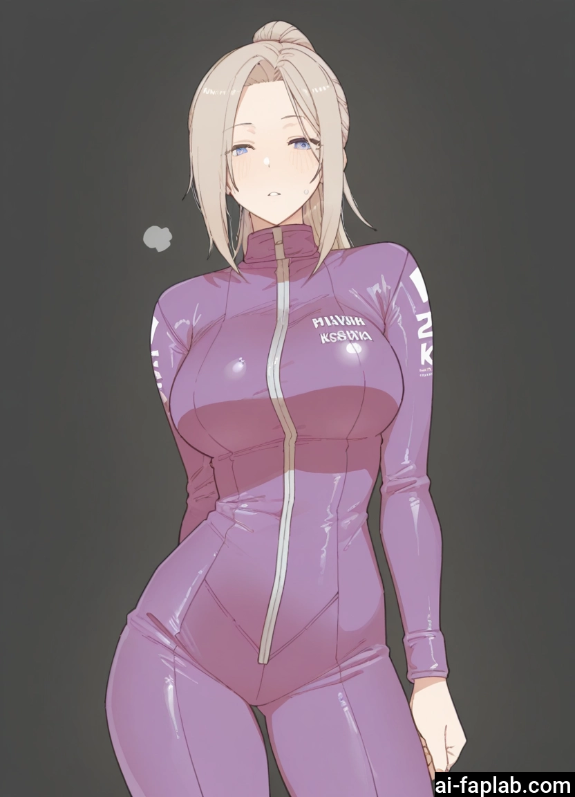 1girl, bodysuit, blue eyes, solo, breasts, ponytail