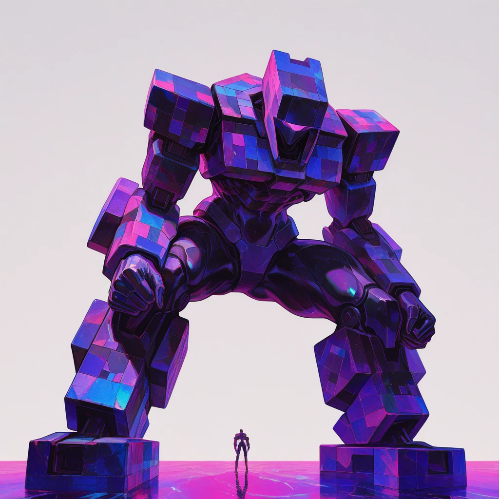 robot, science fiction, mecha, 1boy, standing, solo focus