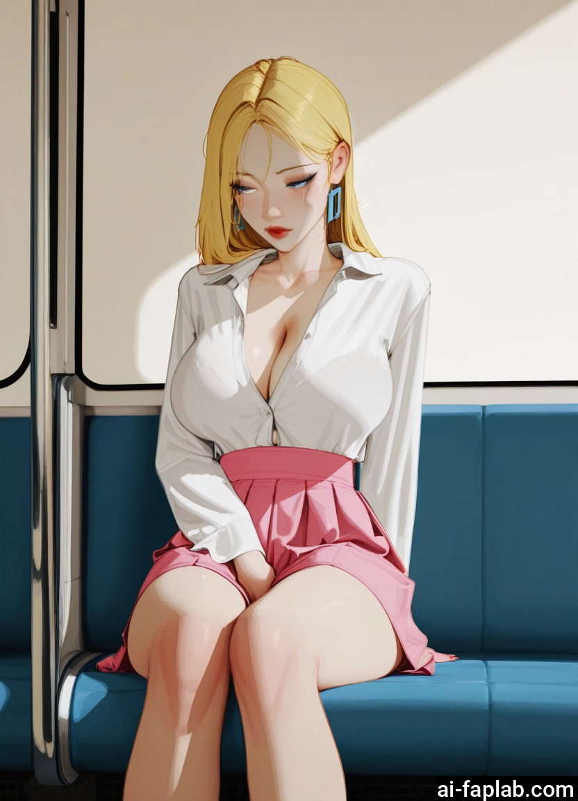 1girl, breasts, blonde hair, skirt, jewelry, cleavage · Yamete.gg