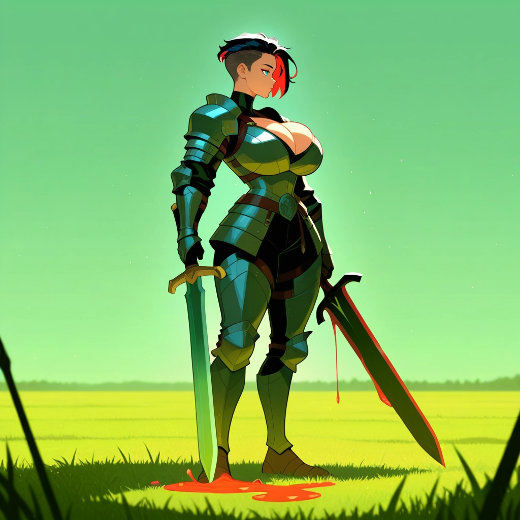 1girl, breasts, weapon, sword, solo, armor · Yamete.gg