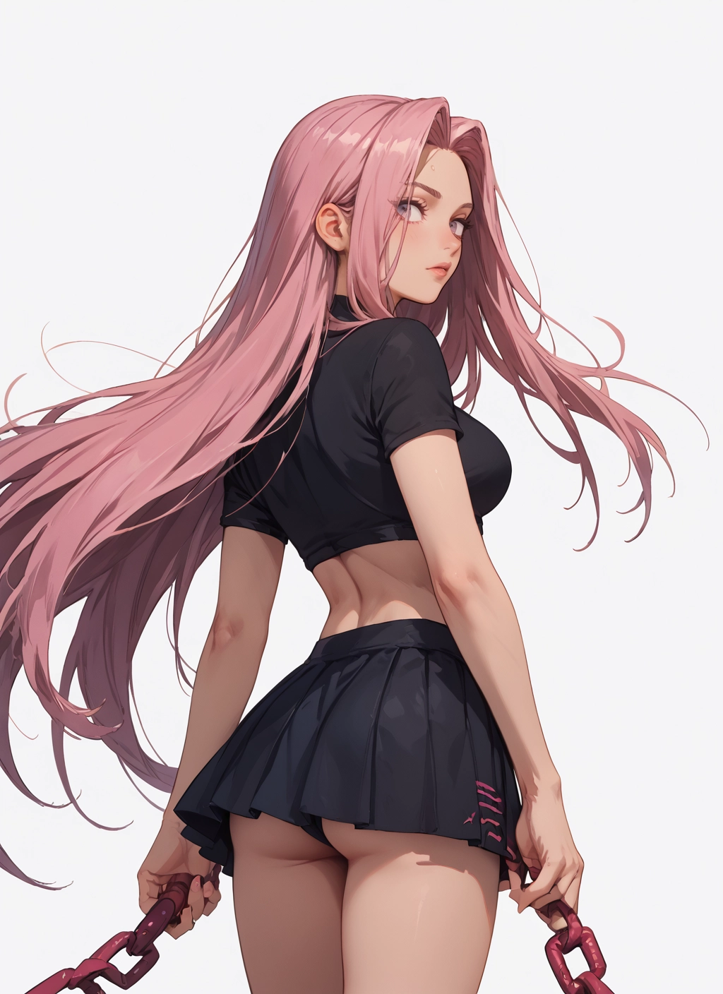 1girl, long hair, skirt, ass, solo, underwear · Yamete.gg