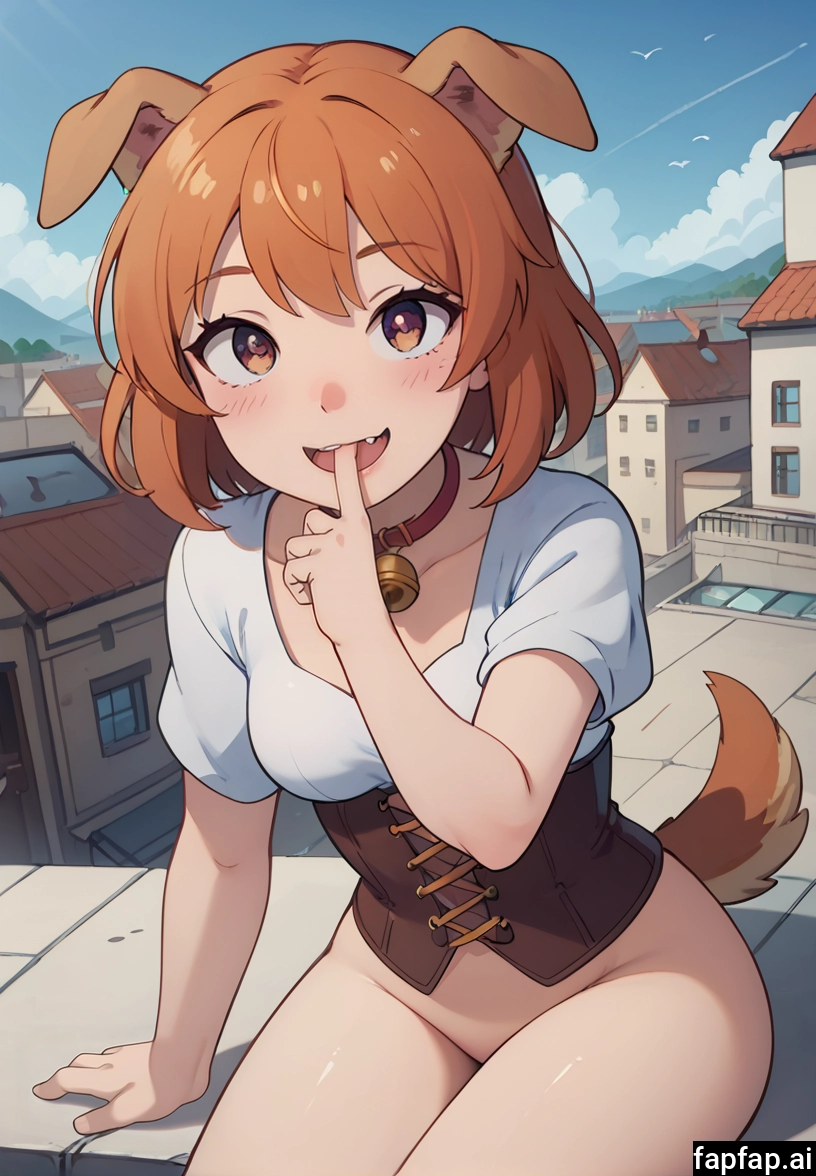 1girl, solo, animal ears, tail, outdoors, bell · Yamete.gg