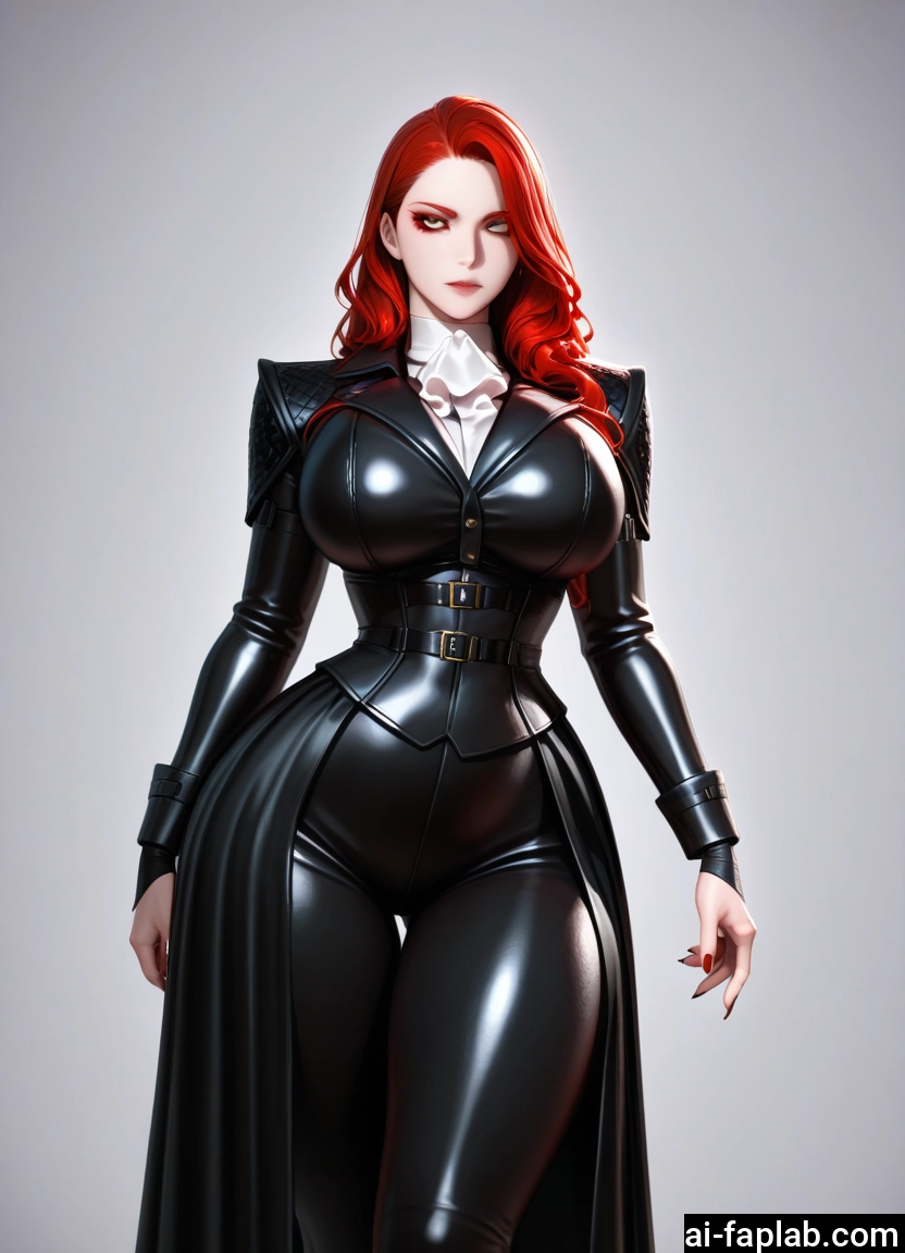 1girl, breasts, red hair, solo, long hair, large breasts