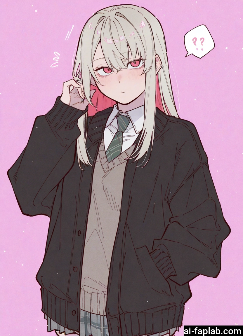 1girl, solo, skirt, necktie, hand in pocket, long hair · Yamete.gg