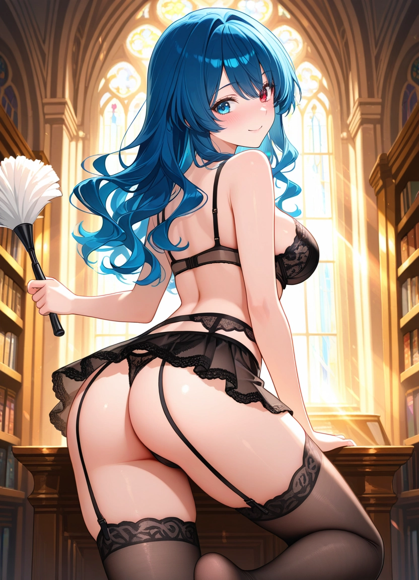 1girl, heterochromia, solo, ass, underwear, smile · Yamete.gg