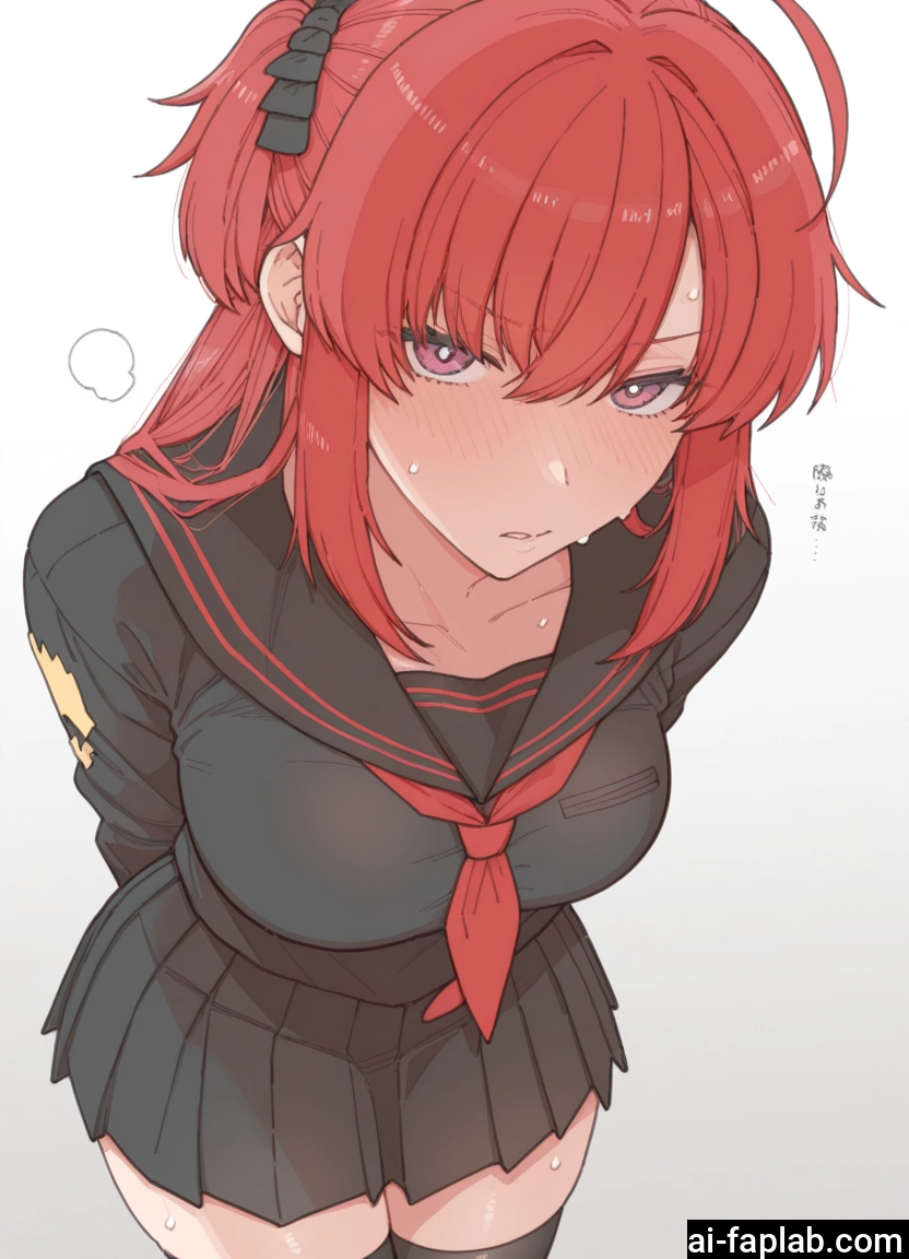 1girl, school uniform, skirt, solo, blush, thighhighs · Yamete.gg