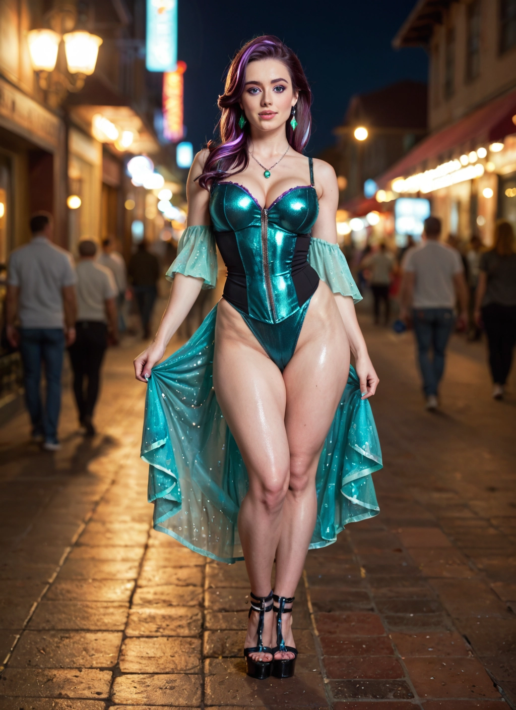 1girl, breasts, jewelry, earrings, necklace, cleavage · Yamete.gg