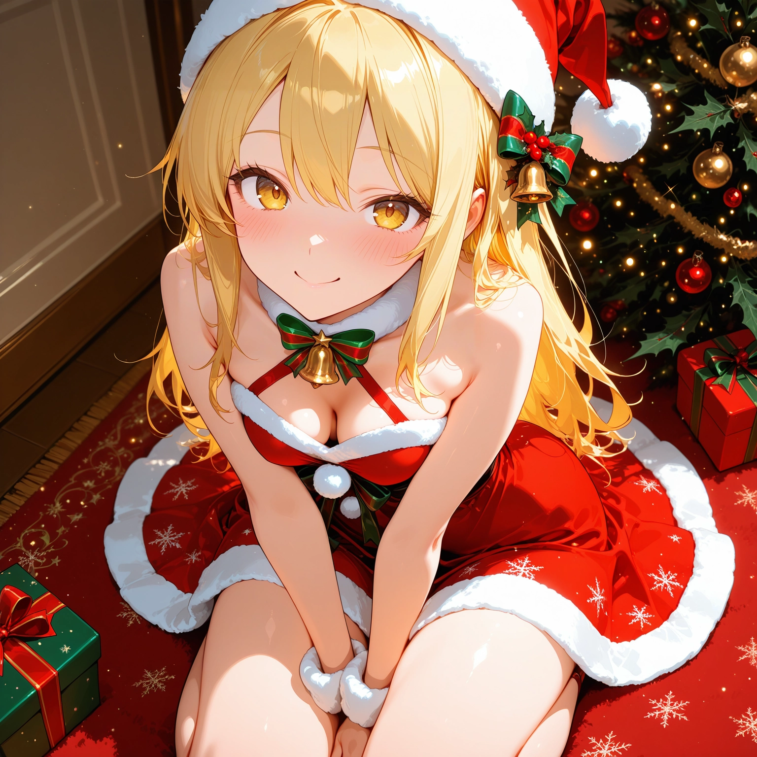 1girl, breasts, blonde hair, long hair, hat, smile · Yamete.gg