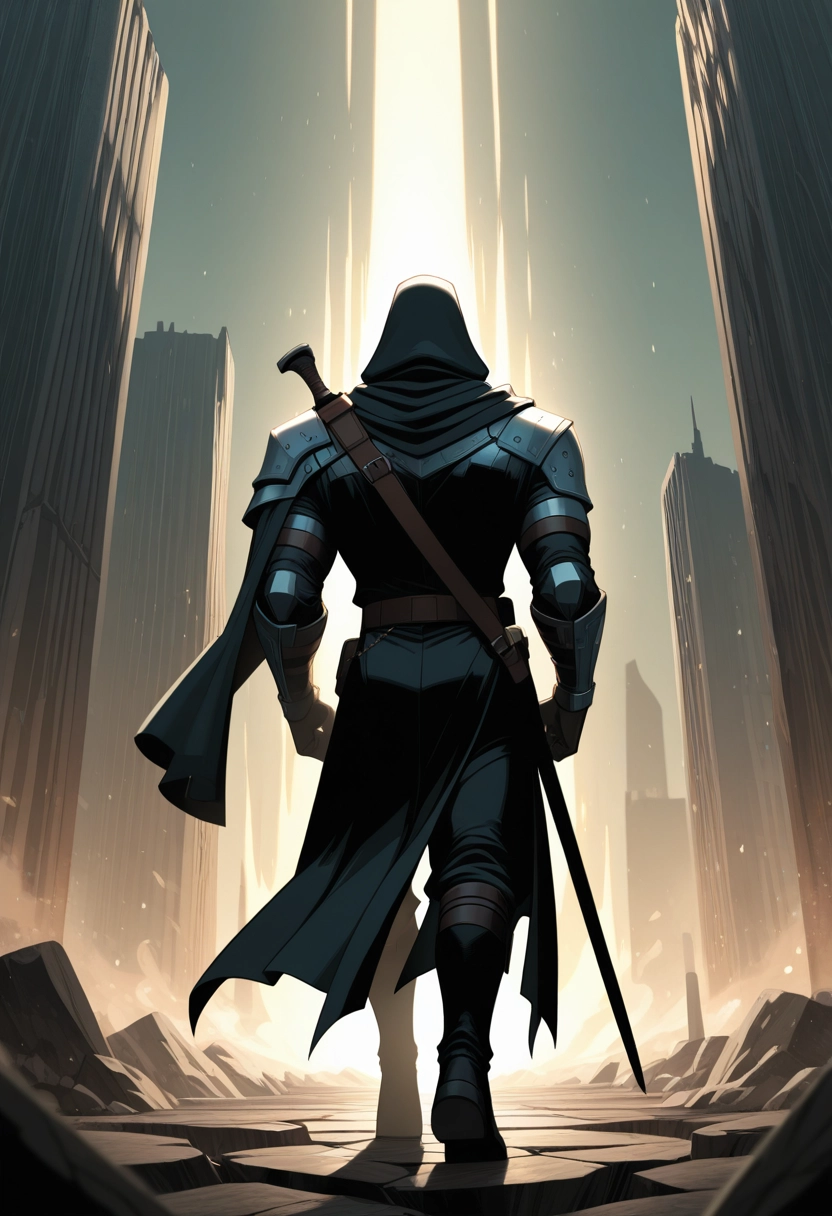 solo, armor, weapon, hood, 1boy, sword · Yamete.gg