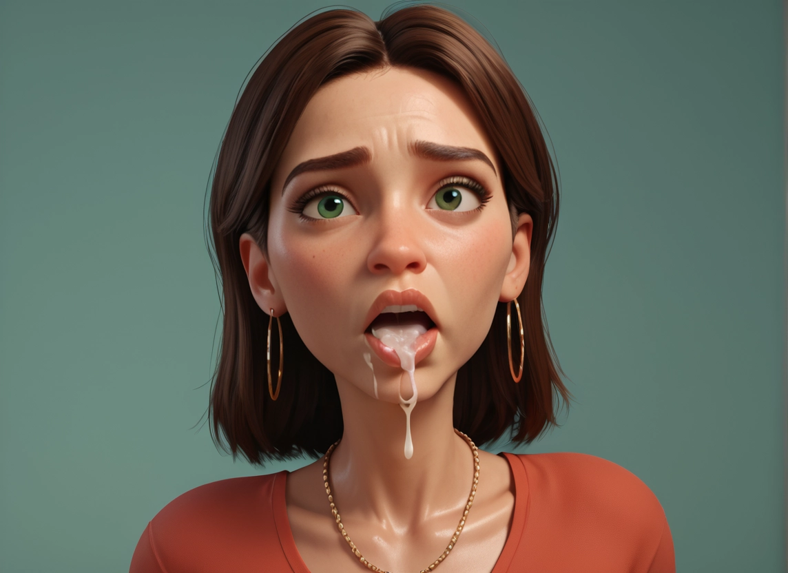 1girl, solo, jewelry, cum, earrings, cum in mouth · Yamete.gg