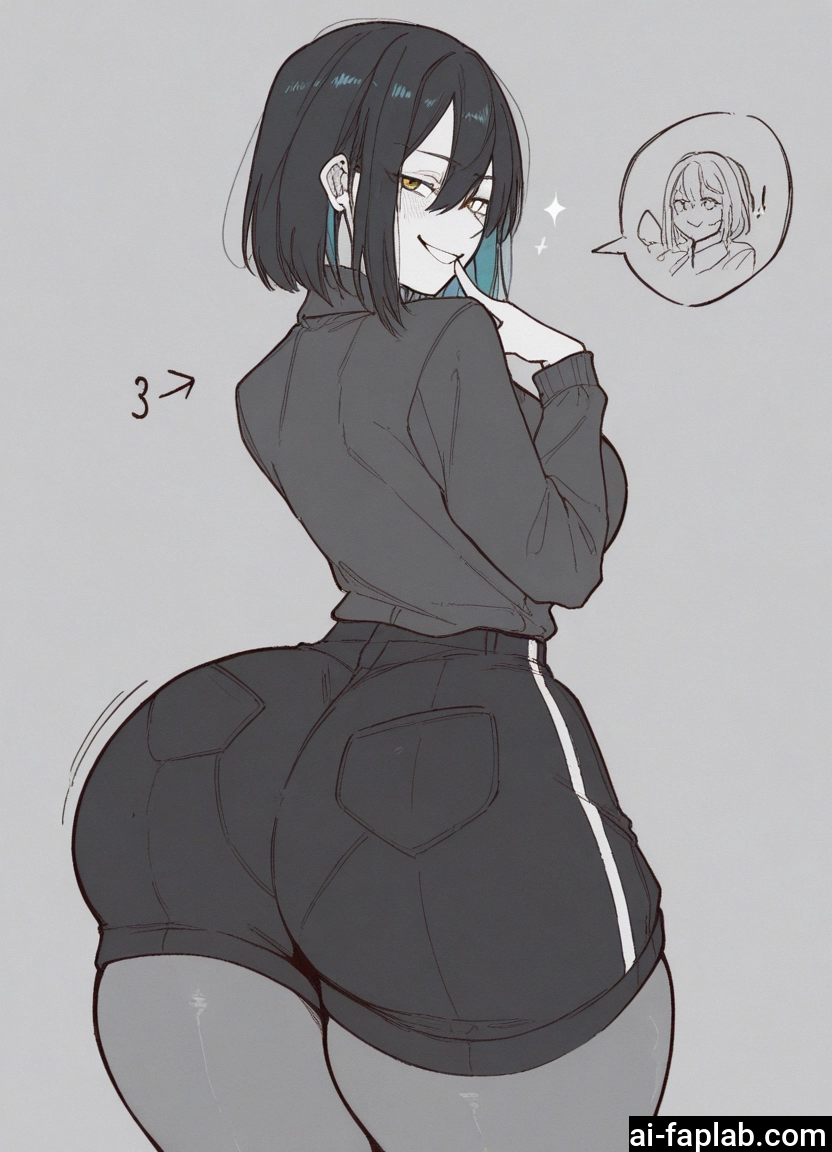 ass, shorts, pantyhose, yellow eyes, breasts, thighs