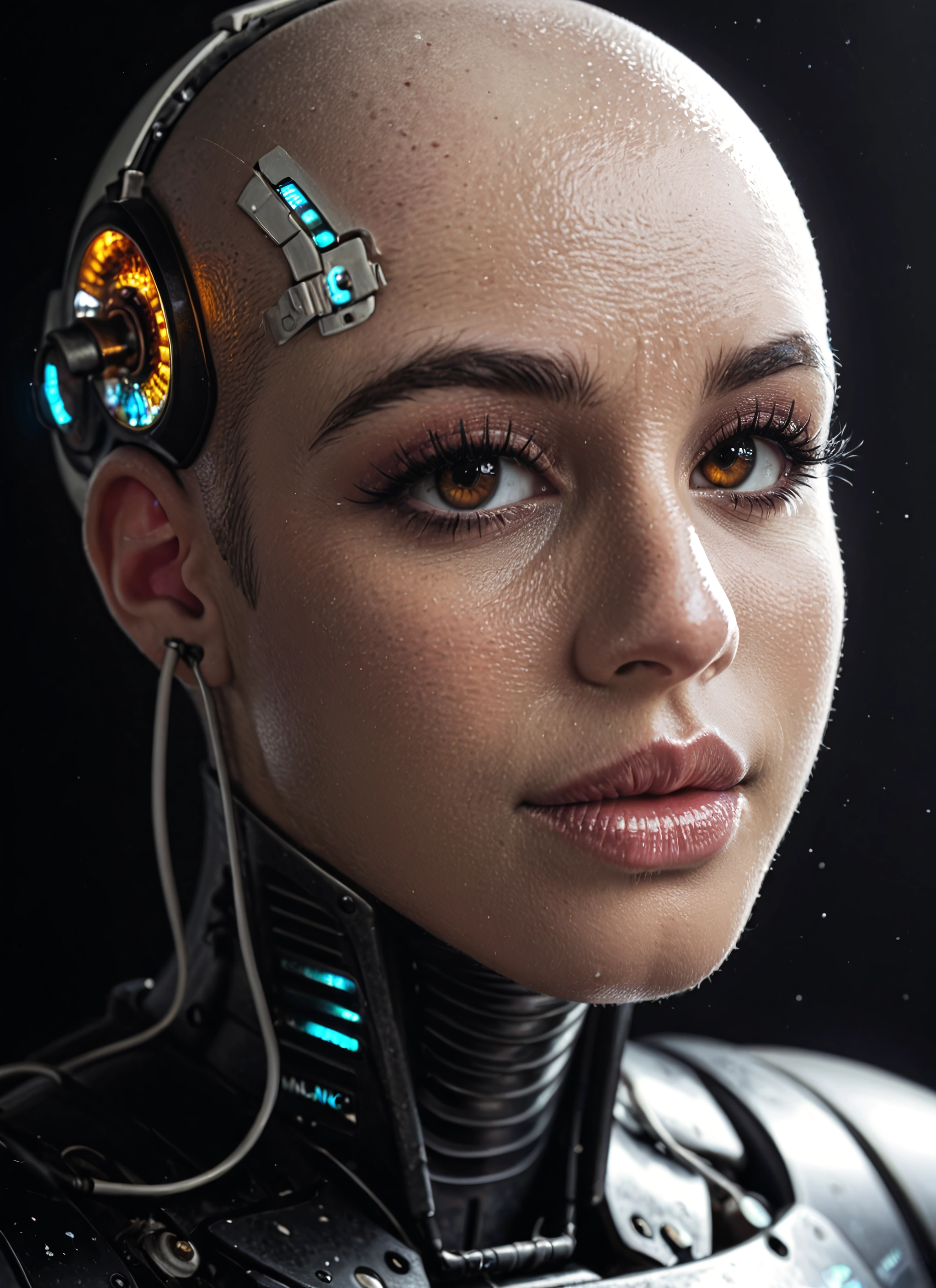solo, bald, 1girl, realistic, lips, eyelashes · Yamete.gg