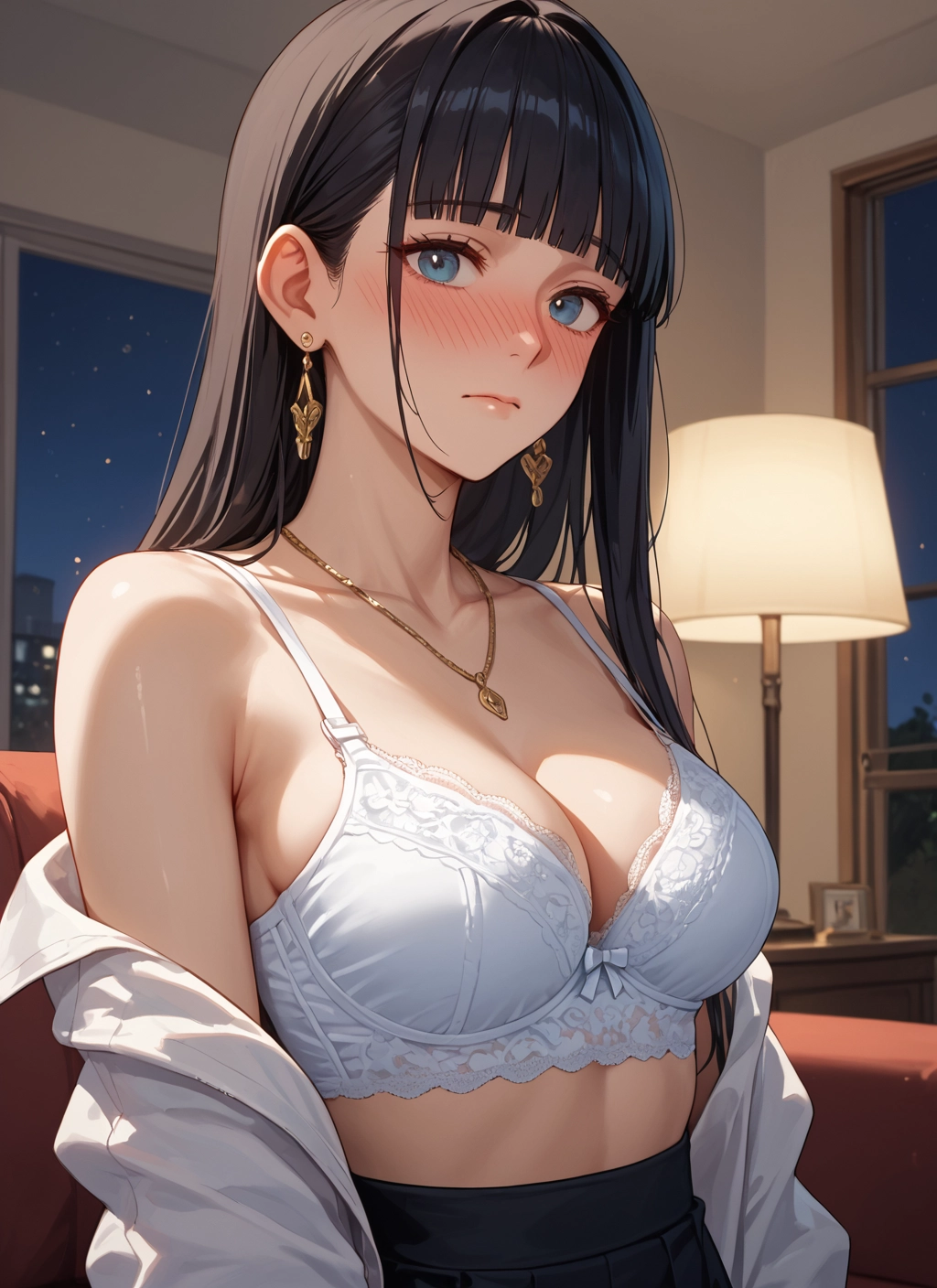 1girl, breasts, underwear, bra, jewelry, solo · Yamete.gg