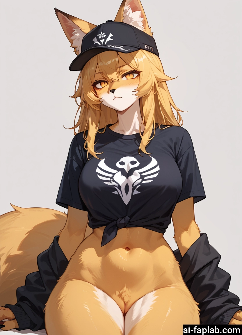 furry, 1girl, animal ears, solo, furry female, navel · Yamete.gg