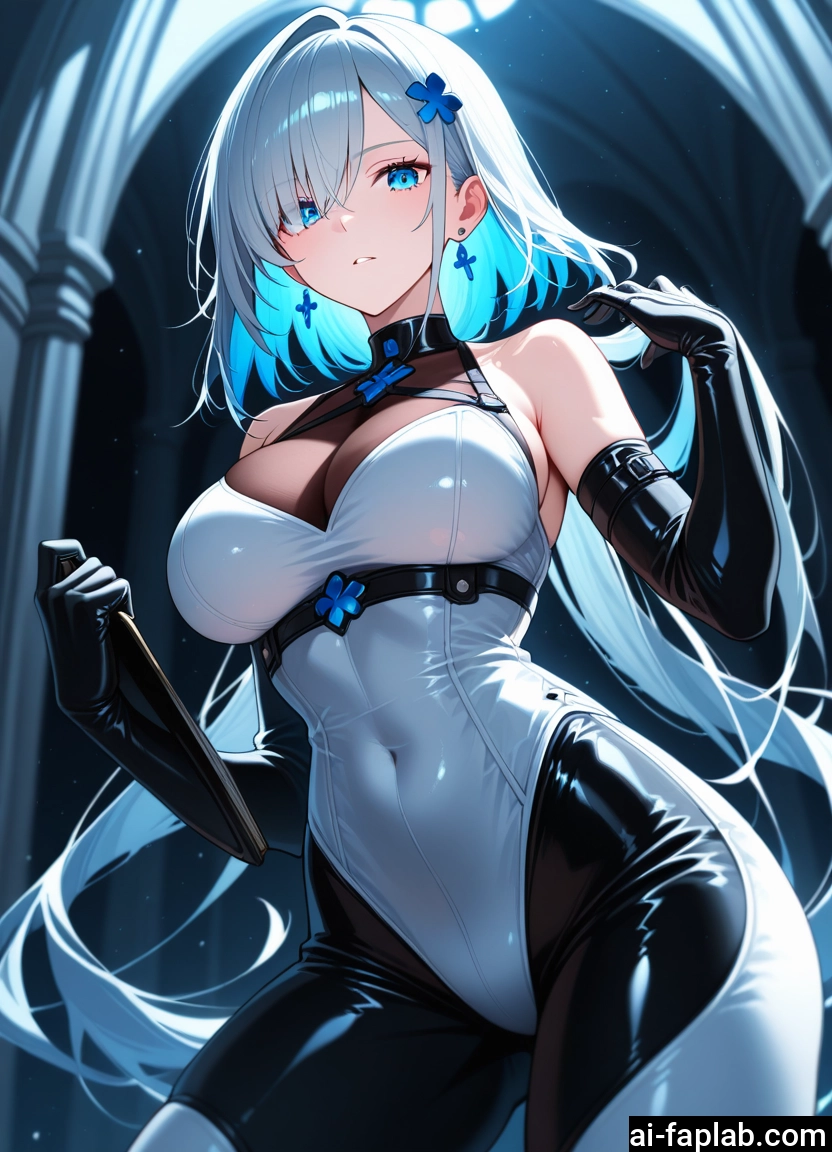 1girl, breasts, gloves, solo, blue eyes, elbow gloves · Yamete.gg