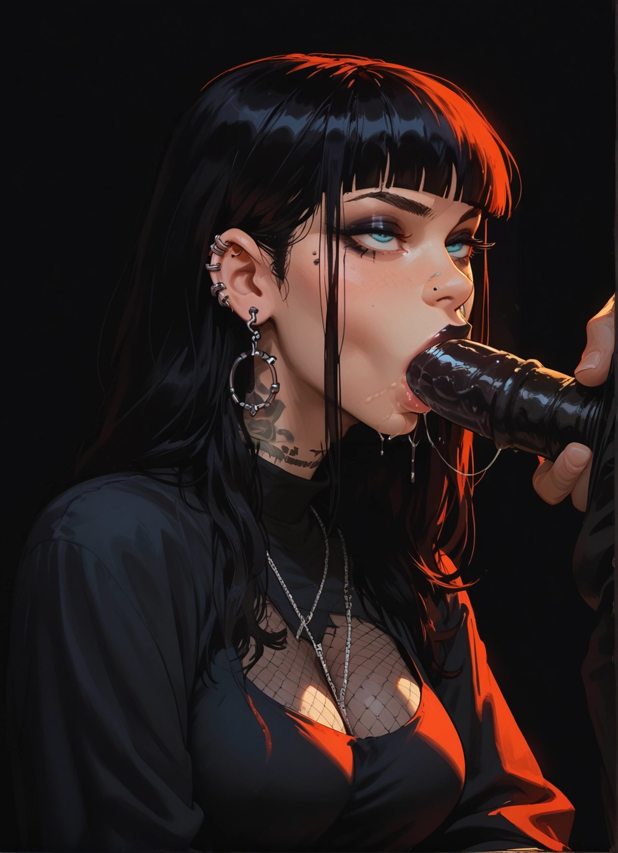 1girl, penis, oral, hetero, jewelry, fellatio · Yamete.gg
