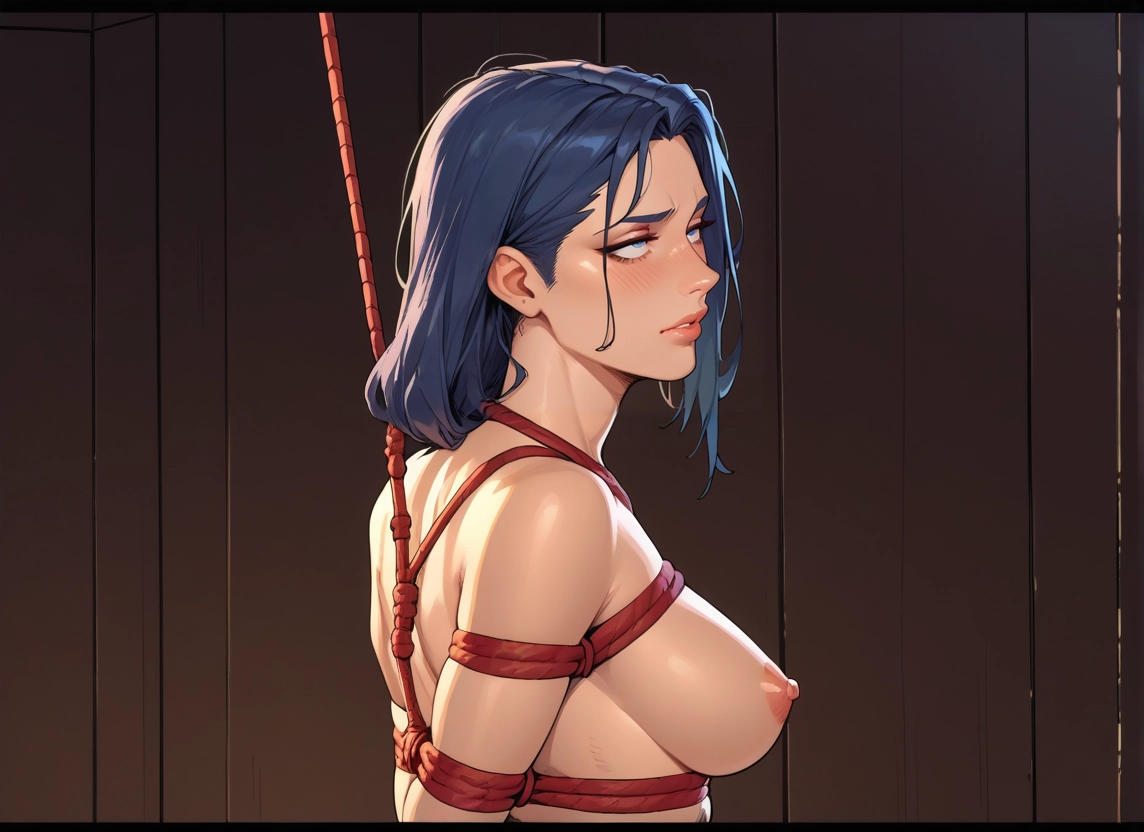1girl, breasts, nipples, solo, bound, bdsm · Yamete.gg