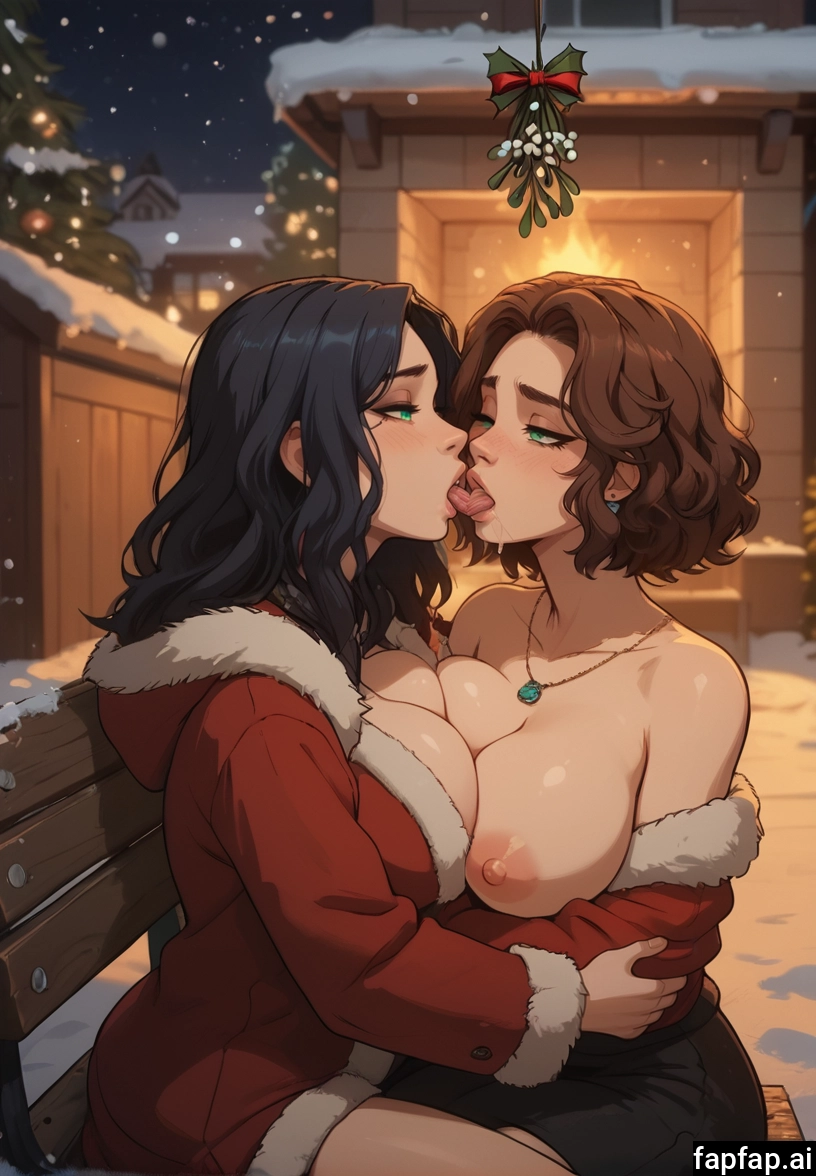 multiple girls, yuri, 2girls, breasts, nipples, green eyes · Yamete.gg