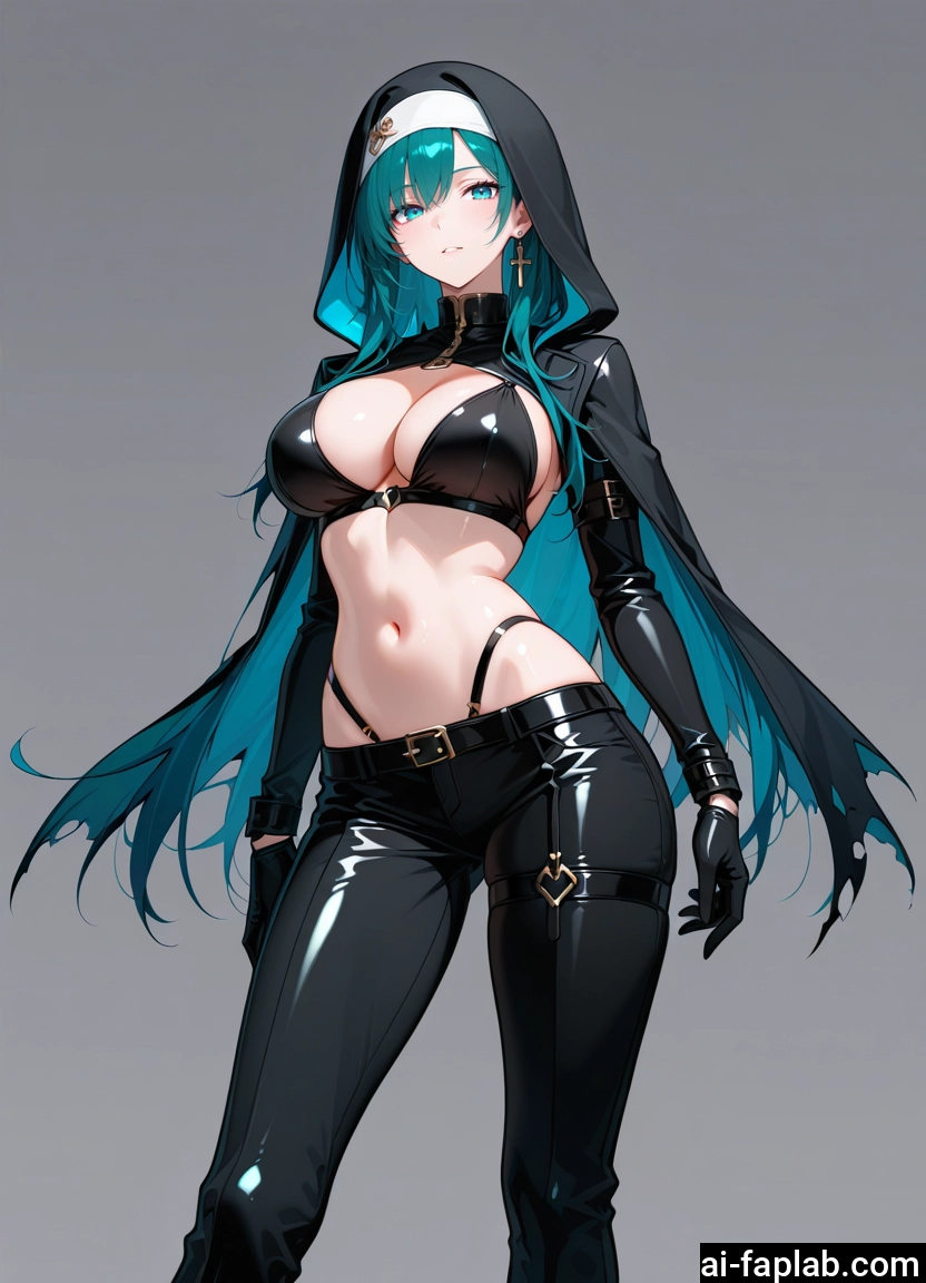 1girl, breasts, gloves, navel, solo, large breasts