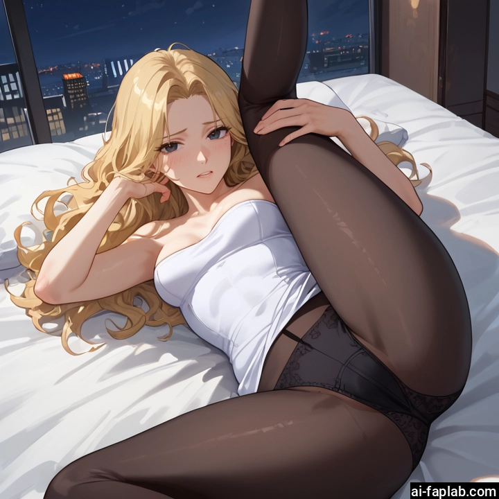 1girl, pantyhose, underwear, blonde hair, panties, breasts · Yamete.gg