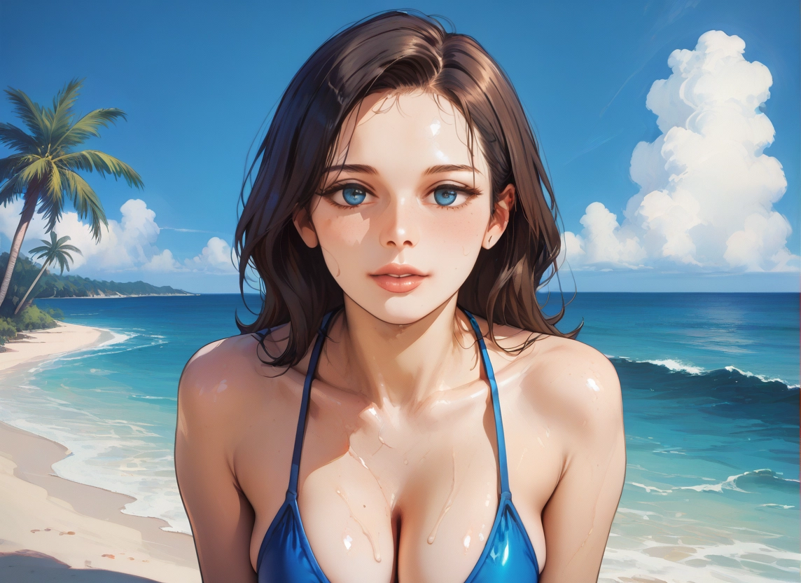 1girl, swimsuit, breasts, solo, outdoors, bikini · Yamete.gg