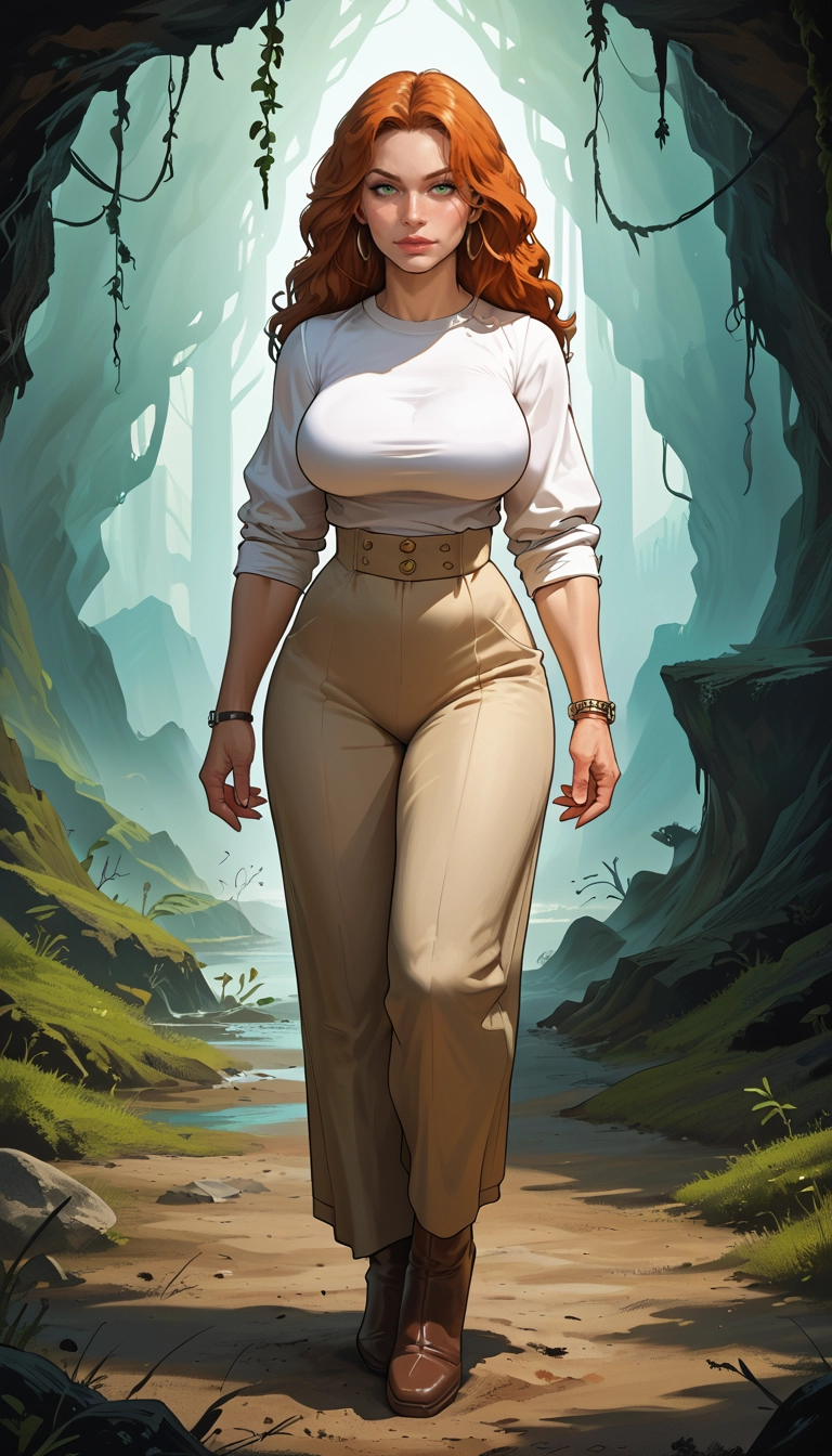 1girl, breasts, solo, jewelry, green eyes, large breasts · Yamete.gg