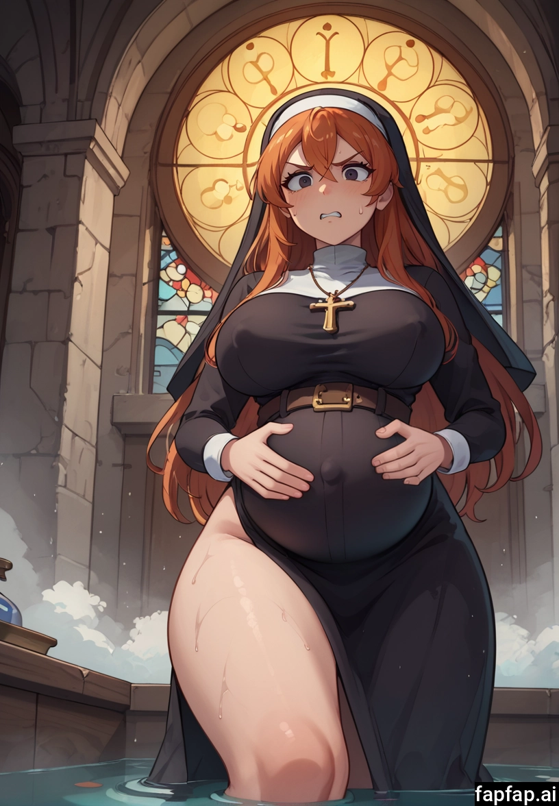 1girl, breasts, nun, solo, long hair, large breasts · Yamete.gg