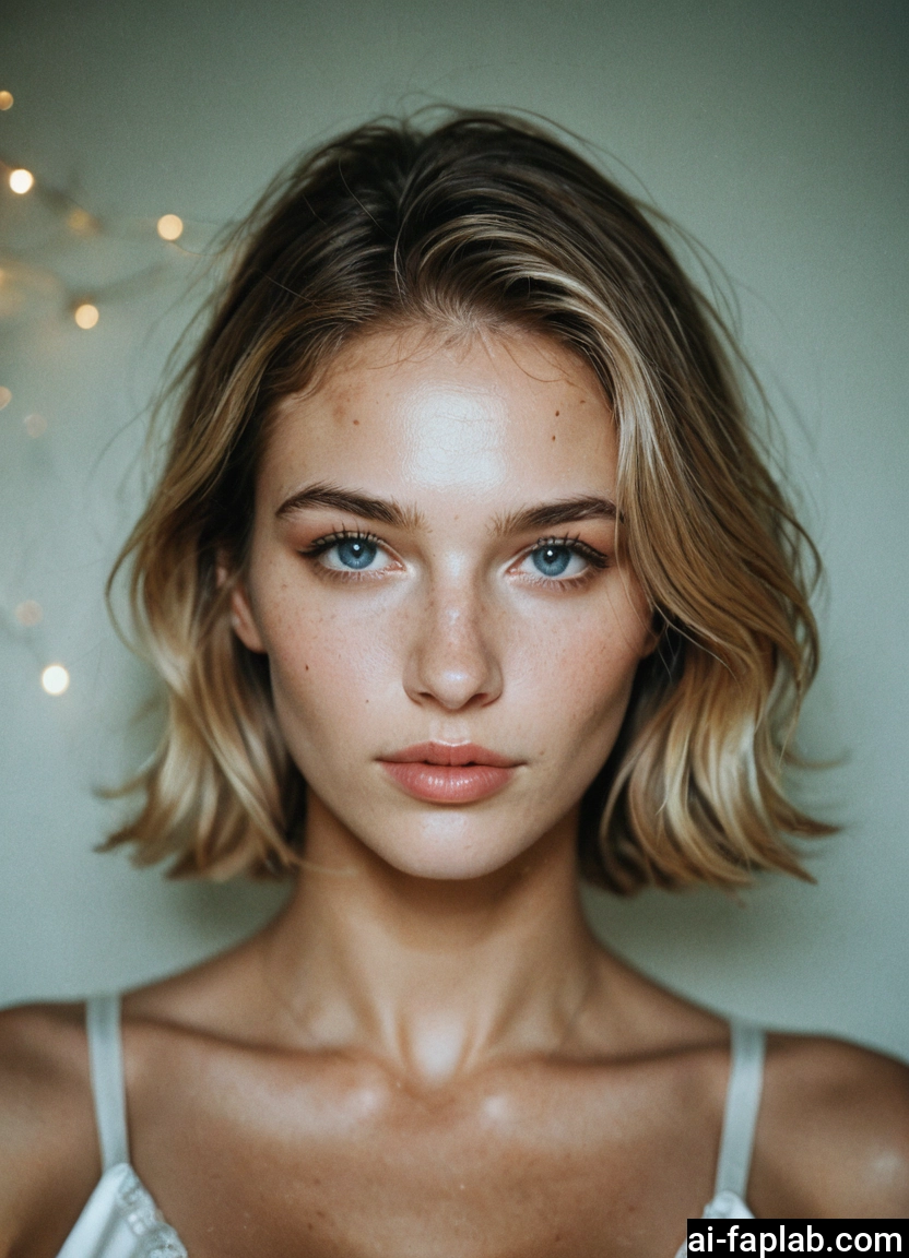 1girl, solo, blue eyes, short hair, looking at viewer, freckles