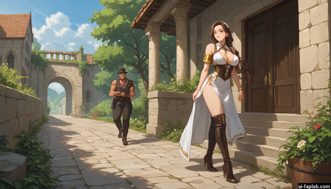 1girl, breasts, 1boy, boots, thighhighs, high heels · Yamete.gg