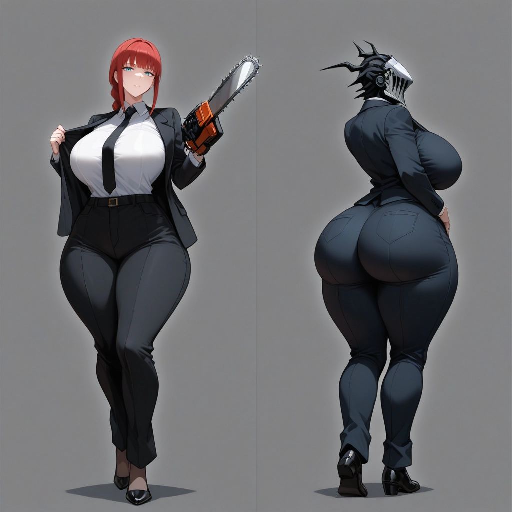 makima (chainsaw man), ass, breasts, pants, necktie, 1girl · Yamete.gg