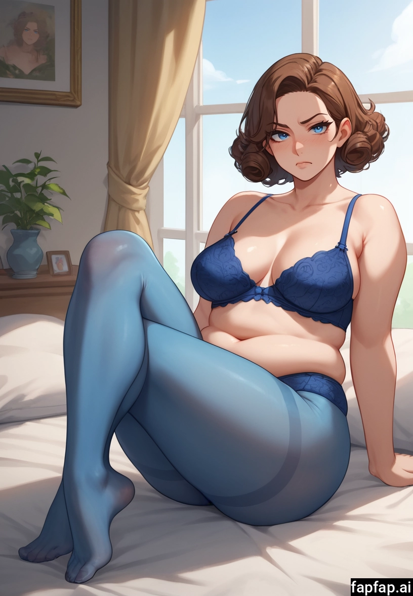 1girl, pantyhose, breasts, underwear, brown hair, bra